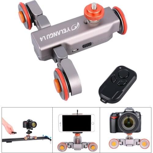 Wireless Remote Control Electric Motorized Dolly Car DSLR Electric Track Slider Video Pulley Rolling Skater for DSLR Smartphone