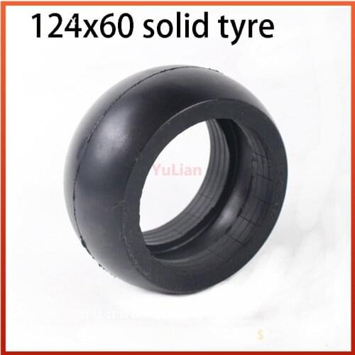 Hot Sale 124x60 Non- Pneumatic Tire Solid Tyre Explosion-proof Tyre for Electric Scooter, Trolley, Baby Carriage