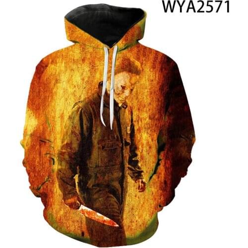 Halloween Michael Myers Hoodies Cosplay Costumes 2021 Scary Movie Horror 3D Printed Hoodies Sweatshirts Cool Harajuku Coat