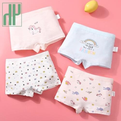 HH 4 Piece 2021 New Baby Girls Panties Kids Cartoon Cute Underwear Cotton Comfort Briefs For Girl Underpants Childrens Clothing