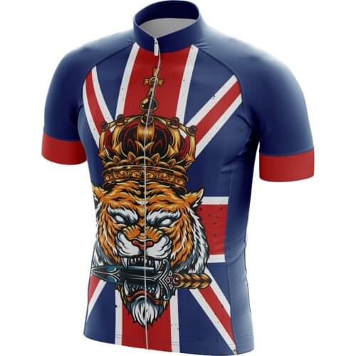 HIRBGOD 2021 New UK Mens Bike Shirt Summer Tiger Print Short Sleeve Jersey Cycling Lightweight Bicycle Clothing,TYZ494-01