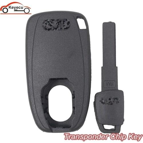 KEYECU New Replacement Transponder Chip Key & Smart Emergency Key for Audi A3 A4 A6 A8 S3 S4 S6 S8 Q7 Engine Start ID48 Chip