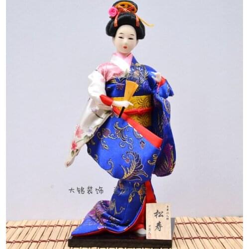 JAPANESE GEISHA KIMONO DOLL DOLL LADIES DECOR FURNISHINGS JAPANESE SILK ORNAMENTS Y62 FIGURE