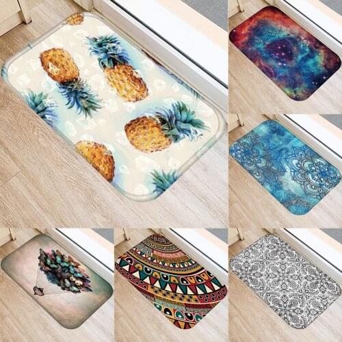 40x60cm Bathroom Water Absorption Carpet Bathroom Mat Flannel Watermelon Flower Flannel Non-slip Bath Mats Bathroom Accessories