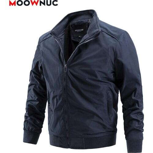 Jacket for Men 2021 Casual Windbreaker New Fashion Coat Autumn Sprng Solid Brand Outdoors Mens Clothes Male Outerwear MOOWNUC