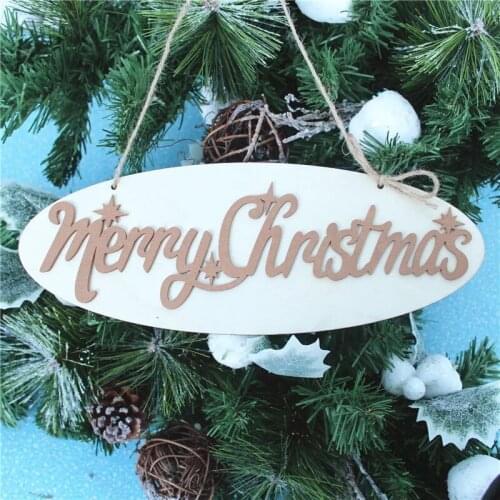 Laser Cut Xmas Decorations Wooden Merry Christmas Sign Wood Christmas Ornament