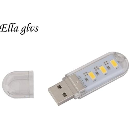 Mini USB book light 3 LEDs Energy Saving Night Light LED Portable Lamp lamp Book Camping Bulb