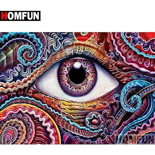 HOMFUN Full Square/Round Drill 5D DIY Diamond Painting "eye" Embroidery Cross Stitch 5D Home Decor A07502