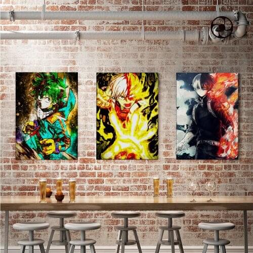 Anime My Hero Academy Academic Painting Study Room Living Room Home Decor Manga Exhibition Art Painting Boy Room Home Furnishing