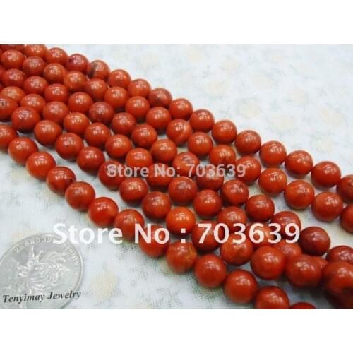 Natural Round Coral Beads, 5 Strands 16"/Strand Red Coral Loose Beads, Fashion 10mm Coral Beads Fit Necklace, Bracelet DIY