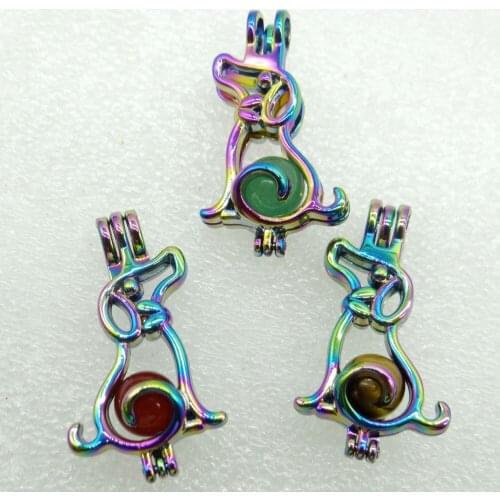 Natural Stone amethystQuartz Crystal Turquoise Lucky bead Titanium dog Pendant for Diy Jewelry Making necklace woman man 1PC