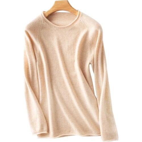 New cashmere pure wool knitting crew neck sweater womens top autumn winter womens Pullover loose casual warm sweater