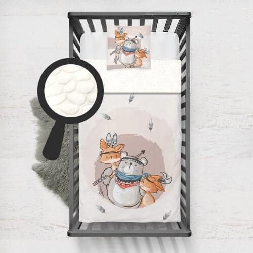 Kids Minky Blanket Super Soft and Warm Blankets Children for Couch and Bed Brown Bear Feather Fox Model 287