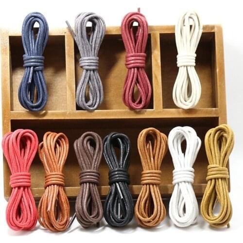 1M Leather Shoelaces Cotton Waxed Shoelaces Round Shoe Laces Boot Shoes Laces Waterproof Leather Shoelace for Shoes Strings