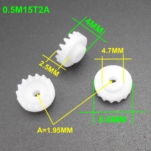 500PCS/Lot 0.5M 15T Plastic Crown Gear 0.5 Modulus 15 Teeth Aperture 2mm 1.95mm Reduction Gears DIY Model Accessories *FD911X500
