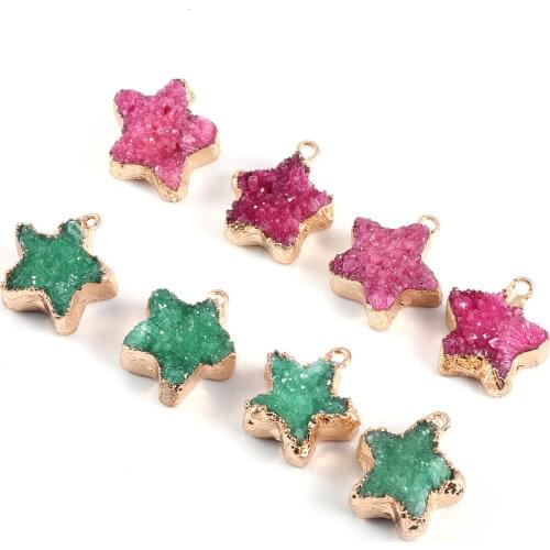 Natural Stone Crystal Quartz Pendants Trendy Agates Pendant Charms For Jewelry Making Necklace DIY Accessories Size 16x19x9mm