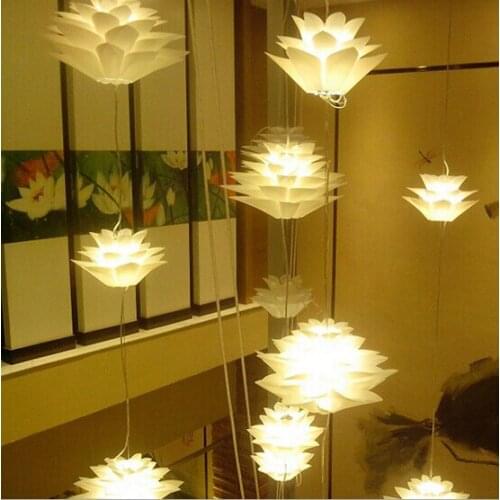 Hanging lamps for dining room PP lotus flower pendant lamps modern living room bedroom restaurant design lamp pendant lighting