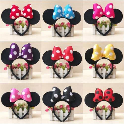 ZAFILLE Lovely Hairbands Minnie Ears Girl Hair Band For Photo Shoot Birthday Party Headwear Photography Girls Hair Accessories