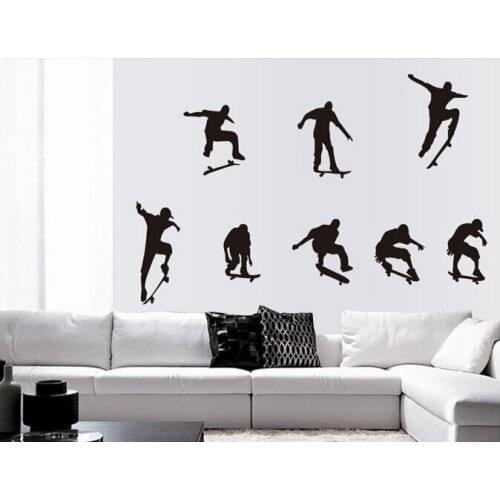 PVC Waterproof Wall stickers Home Decor Removable Skater Boy Wall Decals Skate boy Wall stickers