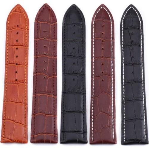 Sweatproof Watchband Butterfly Buckle Strap Cowhide Watchband Replacement Unisex Watch Accessory 18mm 20mm 22mm 24mm