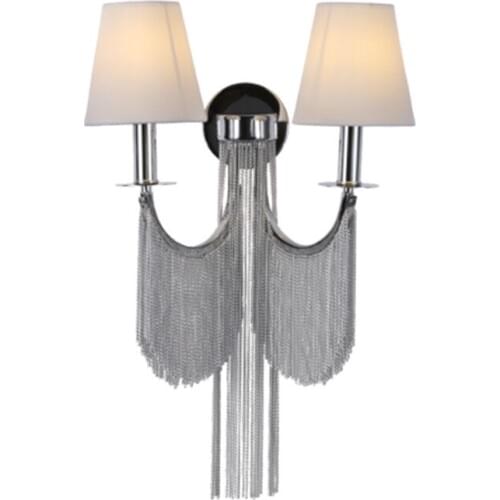 Modern Luxury atmosphere Wall Lamps Black Silver Wall Lights For Bedroom Living Room Cloth Store Restaurant Decor Lighting WA007