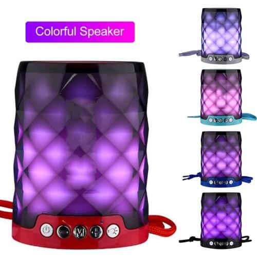 TG-155 Mini Wireless Bluetooth Speaker\Subwoofer Portable Diamond Shape Colorful LED Light Loudspeaker Support TF Card