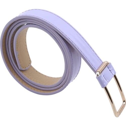Candy Color Metal Buckle Thin Casual Belt Female Straps Leather Belt Waistband Cummerbund For Apparel Accessories