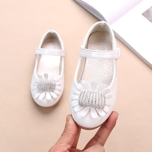 Kids Girls Single Shoes Children School Performance Shoes 2020 New Girls Hook&Loop Breathable Dress Party Wedding Shoes D684