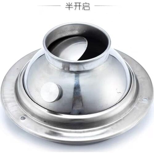 Fan Ventilation Fresh Air Outlet Kitchen Adjustable Air Outlet Air Supply Spherical Vent Stainless Steel 201/304