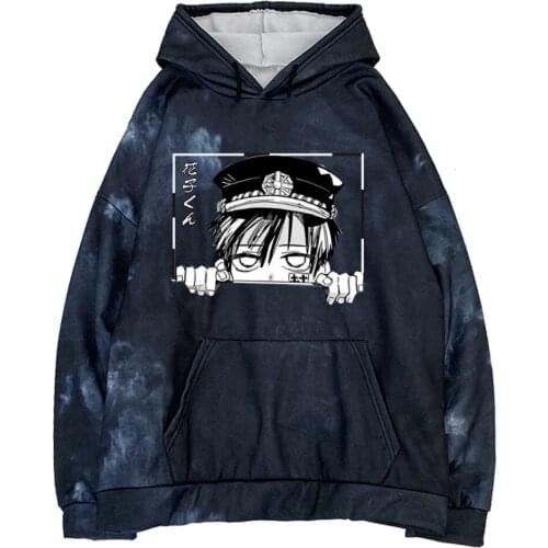 Japanese Anime Toilet-Bound Hanako-kun Womens 2021 Cartoon New Comfort Hooded Hip Hop Hoodie Korean Style Womens Clothe Tie Dye