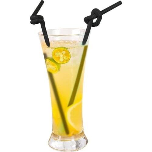 100pcs Plastic Drinking Straws black Bedable Disposable Straws Party supplies