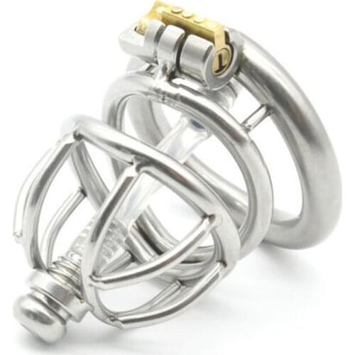 304 Stainless Steel Cage Male Chastity Device With Tube Arc-ShapedRing A228 chastity sex toy cock cage sex toys