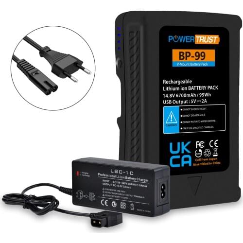 6700mAh V-Mount Battery Pack for Sony HDW-800P, PDW-850, PMW-EX330K, DSR-250P, DSR-600P, DSR-650P, BPL60A, BP-L60A, BP-L40A