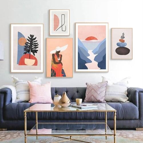 Modern Abstract Still Life Boho Scene Women Canvas Painting Wall Art Poster Print Pictures for Living Room Home Decoration