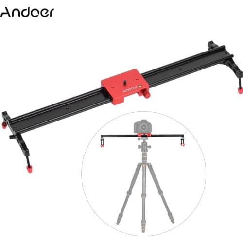 Andoer 60cm/23.6" Metal Aluminum Alloy Video Track Slider Dolly Rail Stabilizer for Canon Nikon Sony DSLR Cam Camera Camcorder