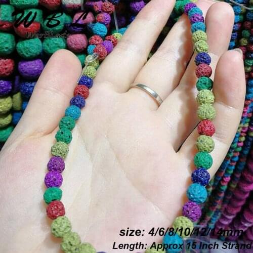 WBL Natural Volcanic Stone Beads White Rock Lava Round Loose Stone For DIY Necklace Bracelet Jewelry Making 4/6/8/10/12/14mm