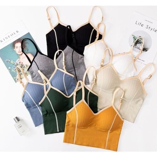 Women Seamless Lingerie Sexy U Type Backless Wireless Bras Push Up Removable Femme Bra Underwear Padded Brassiere Vest