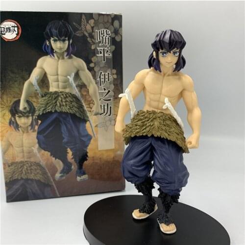 Demon Slayer Kimetsu no Yaiba Hashibira Inosuke Real Face Standing Ver. PVC Action Figure Tanjirou Inosuke Classic Toy 16cm