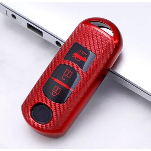 For MazdaCX-5 CX-4 CX-7 CX-9 CX-3 Axela Atenza Carbon Fiber Key Cap for Mazda2/3/5/6 2017 Accessories Soft Tpu Key Cover Case