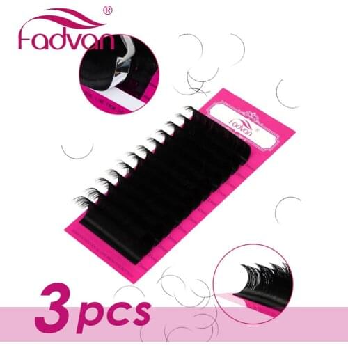 Fadvan Super Long 20-25mm Eyelash Extension Classic Faux Mink Individual False Eye Lash Extensions 15-20mm Soft for Building