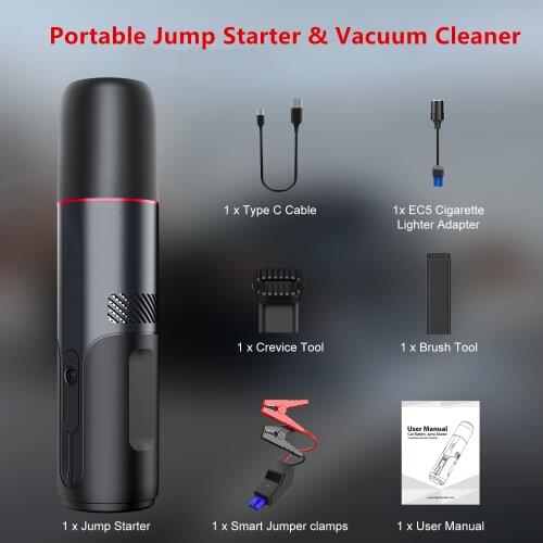 GKFLY 3-IN-1 Multi-functional Car Jump Starter with 5000Pa Vacuum Cleaner Car Battery Booster Buster Starting Device Power Bank