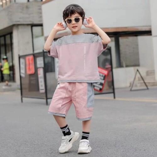 Kids Sets Boys Summer New Children Short Sleeved T Shirt +Pant Two Sets of Children Sport Suit 3-14 Ages Clothing 7 9 10 12Years