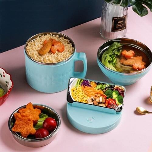 Multi-function 304 Stainless Steel Keep Warm Bento Lunch Box Lunchbox Noodle Bowl with Chopsticks Spoon Food Container