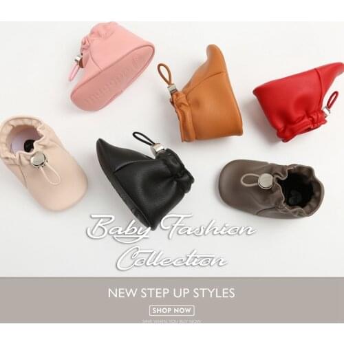 Fashion Newborn Baby Shoes Boy Girl PU Leather Pocket Shoes Soft Sole Toddler Shoes 0-18M