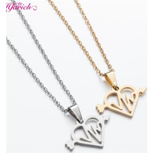 Fashion Heartbeat Pendants Necklace Women Arrow Love Heart Stainless Steel Jewelry Medical Nurse Doctor Lover Gifts