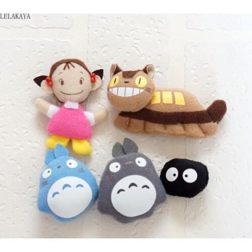 Cartoon cute Totoro Xiaomei Fairydust Black Charcoal Fridge Magnet Refrigerator Decoration Magnetic Stickers Plush Keychain Toys