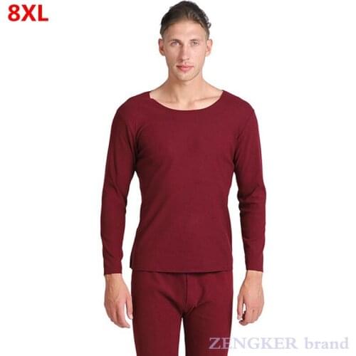 Mens winter plus size pajamas long-sleeved men underwear suit 7XL 6XL 8XL leggings home service long johns mens thermal set
