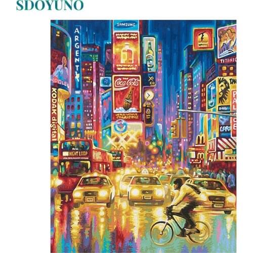 SDOYUNO 60x75cm Painting By Numbers Street DIY Pictures By Numbers Landscape Frameless Digital Painting On Canvas Unique Gift