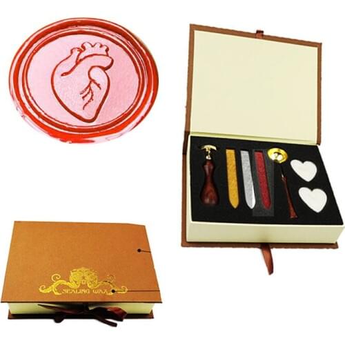 Heart, Wax Seal Stamp Wedding Invitations Vintage Gift Rosewood Handle Custom Picture Letter Set Kit Signature Custom