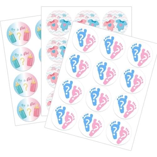 Gender Reveal Team Boy Team Girl Stickers Boy or Girl He or She Tags Labels Party Creative Decoration Baby Shower Supplies